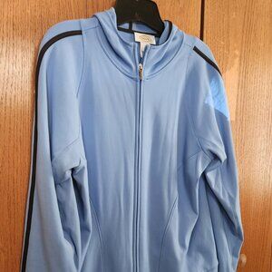 Women's Talbot's Hoodie Powder Blue w/ navy blue strip Large Excellent